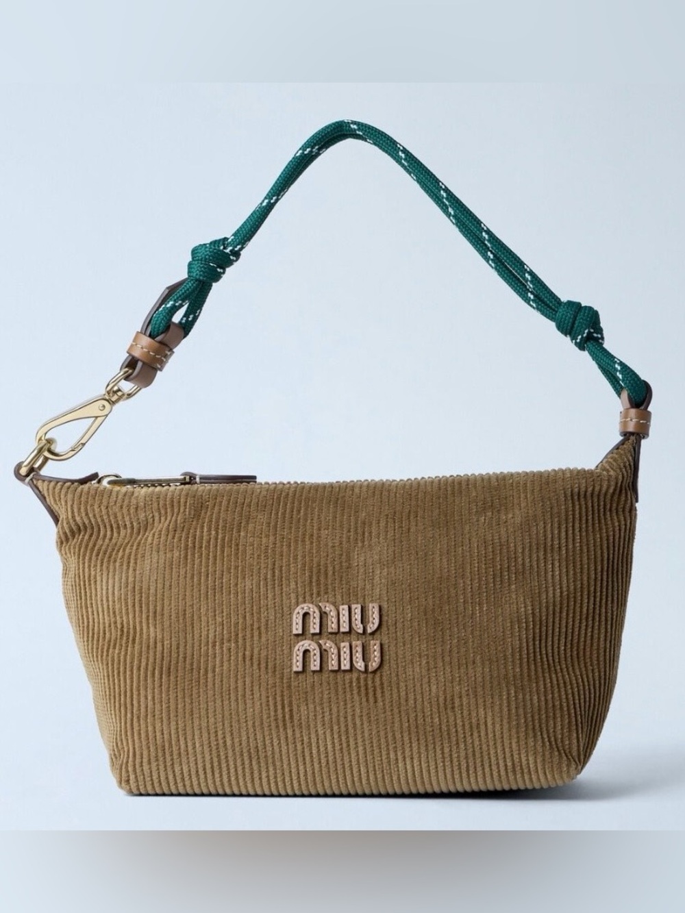 MIU MIU Spirit gabardine velvet hobo shoulder bag pouch